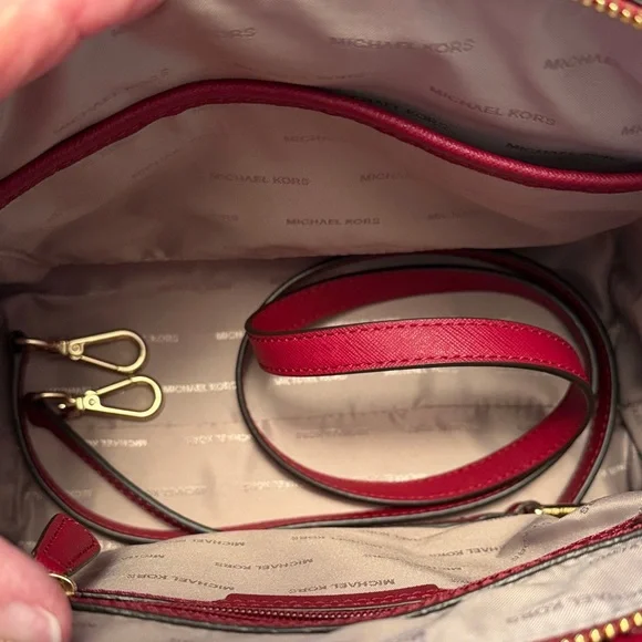 Michael Kors Deep Red Satchel, Like New - Picture 2 of 14
